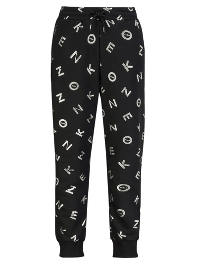 Kenzo Kids' Black Sweatpants For Girl With Logos