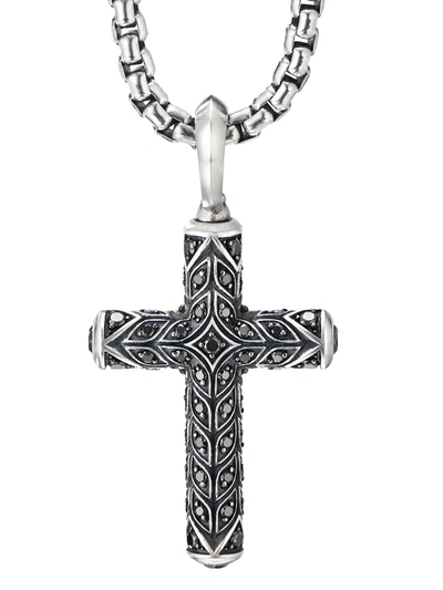 David Yurman Sterling Silver Diamond Cross