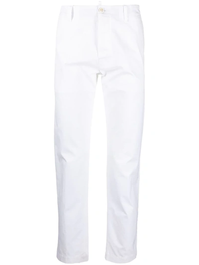 Dsquared2 Cropped Cotton Chinos In White