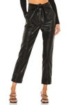 Simkhai Tessa Vegan Leather Cropped Trousers In Black