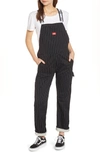 Dickies Pinstripe Stretch Twill Overalls In Black