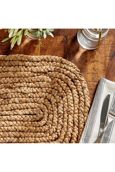 Willow Row Rectangular Braided Natural Water Hyacinth Placemats In Brown