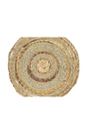 Willow Row Ginger Birch Studio Round Brown Banana Leaf Wicker & Seagrass Placemats In Brown