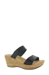 Naot Caveran Platform Slide Sandal In Soft Black Leather