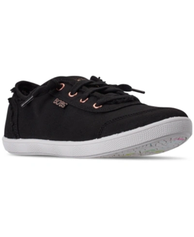 Skechers Women's Bobs-b Cute Lace Casual Sneakers From Finish Line In Black