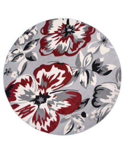 Main Street Rugs Haven Hav9098 Red 6'6" Round Area Rug