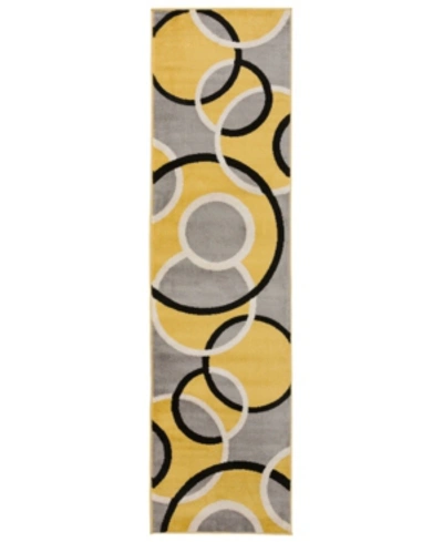 Main Street Rugs Alba Alb368 Yellow 2' X 7'2" Runner Rug