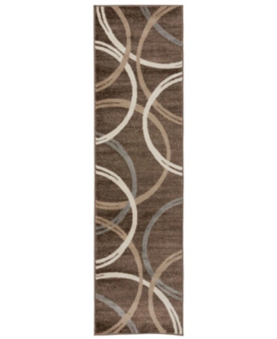 Main Street Rugs Alba Alb377 Brown 2' X 7'2" Runner Rug