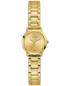 Guess Women's Diamond-accent Gold-tone Stainless Steel Bracelet Watch 25mm In Gold-tone