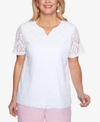 ALFRED DUNNER PLUS SIZE CLASSICS DIAMOND LACE TOP