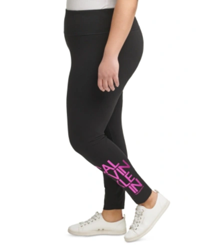 Calvin Klein Performance Plus Size Logo-print Leggings In Confetti Foil