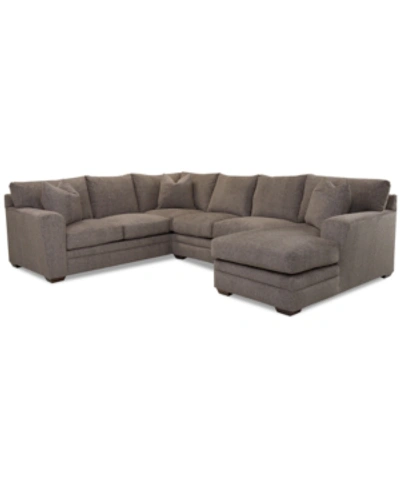 Macy's Closeout! Loranna 3-pc. Fabric Sectional With Chaise, Created For  In Tan
