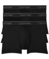 Calvin Klein Icon Cotton Stretch 3 Pack Boxer Briefs In Black