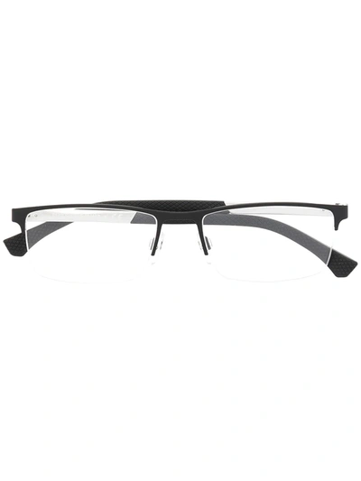 Emporio Armani Rectangle-frame Glasses In Black