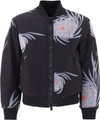 Undercover Floral-print Zip-up Bomber Jacket In Black