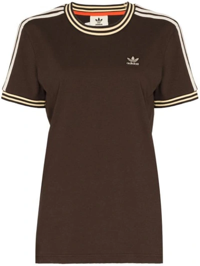Adidas Originals By Wales Bonner Logo-embroidered Cotton-blend Jersey T-shirt In Brown
