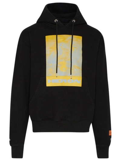 Heron Preston Litho Graphic-print Cotton Hoodie In Black