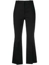 Joseph Aveline High-rise Flared Gabardine Pants In Black