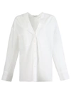 Co Button-front V-neck Blouse In White
