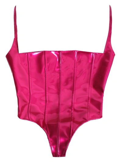 Laquan Smith Hot Pink Corset Bustier
