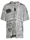 Balenciaga Newspaper Print Shirt In White