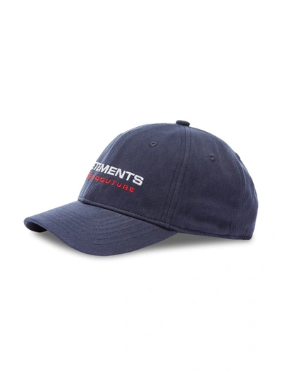 Vetements Haute Couture Logo-embroidered Baseball Cap In Blue