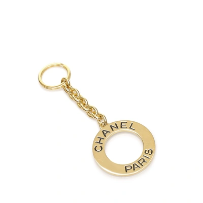 Pre-owned Chanel Logo Gold-tone Key Chain