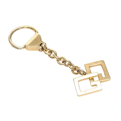 Pre-owned Gucci Gg Metal Key Chain In Gold
