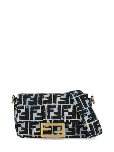 Fendi Baguette Synthetic Fibers Belt Bag In Blue