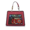 FENDI EMBROIDERED RUNAWAY LEATHER SATCHEL,5E0476DD-76A1-3D3C-1BB6-E9BBF2624218