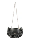 RED VALENTINO AUDREY BLACK LEATHER SHOULDER BAG,FF01A0DA-F7AC-E22B-A52C-774684745E09