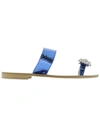 EMANUELA CARUSO BLUE LEATHER SANDALS,338FE6B6-14A6-9201-8763-CED385539A83