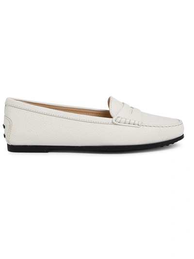 Tod's White Leather Loafers