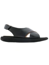 Paloma Barceló Crossover-strap Leather Sandals In Black