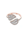 Anita Ko 18kt Rose Gold Small Diamond Leaf Ring In Not Applicable