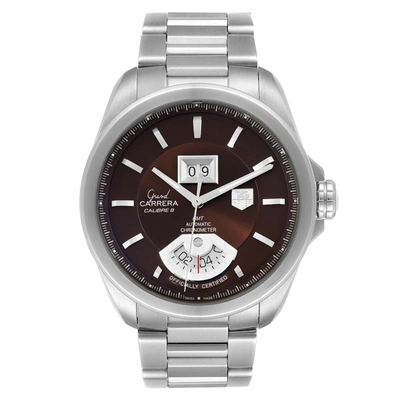 Tag Heuer Grand Carrera Grand Date Gmt Brown Dial Mens Watch Wav5113 In Not Applicable