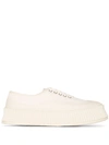 Jil Sander Ribbed-sole Low-top Sneakers In White