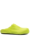 Marni Slip-on Textured Slippers In Green