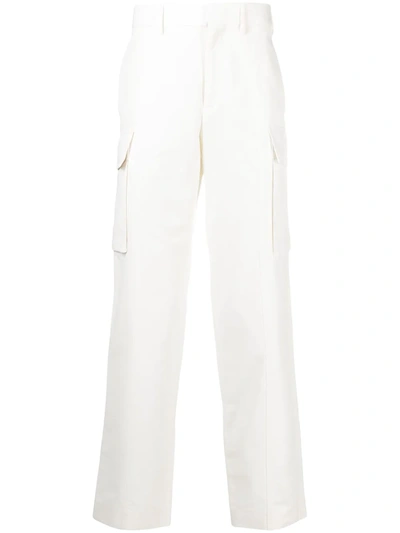 Stella Mccartney High Waist Straight Leg Cargo Pants In White