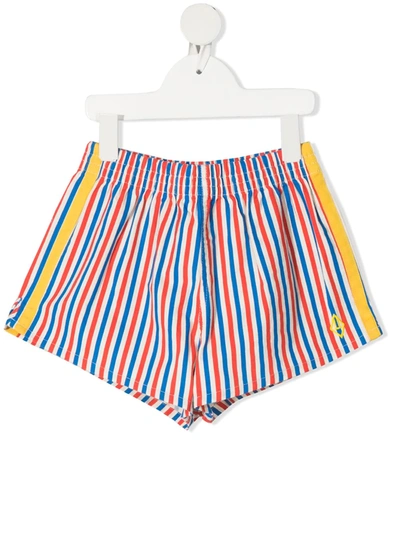 The Animals Observatory Kids' Stripe Print Elasticated-waist Shorts In White