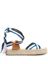 ISABEL MARANT WOVEN-STRAP ESPADRILLE SANDALS