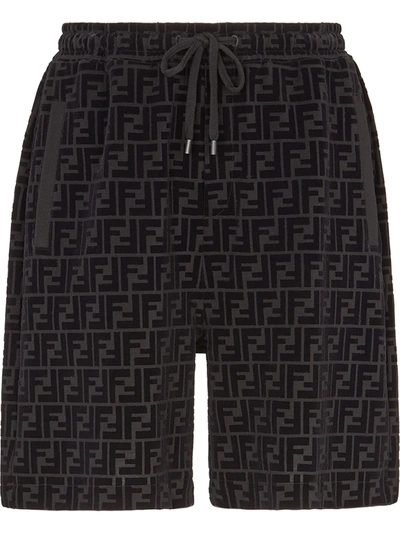 FENDI FLOCKED DRAWSTRING SHORTS