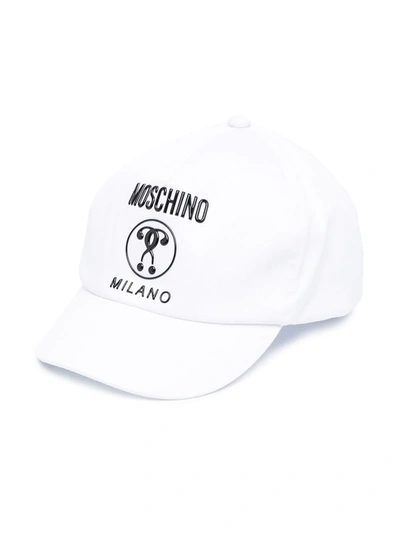 Moschino Kids' Double Question Mark-print Baseball Cap In White