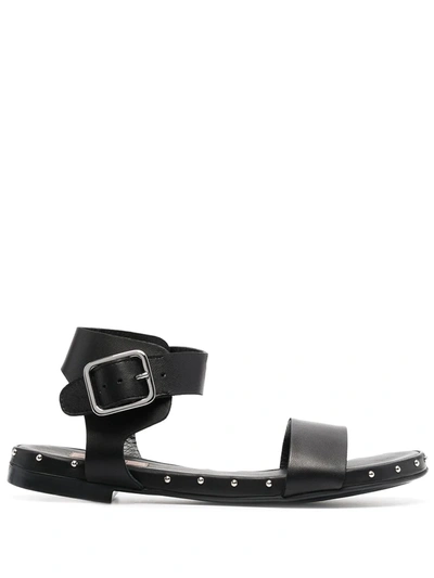 Agl Attilio Giusti Leombruni Studded Leather Sandals In Black