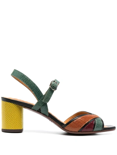 Chie Mihara Hubris Colour-block Sandals In Green