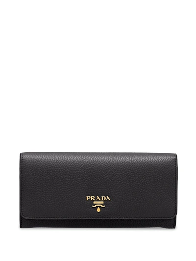 Prada Logo Plaque Continental Wallet In Pattern