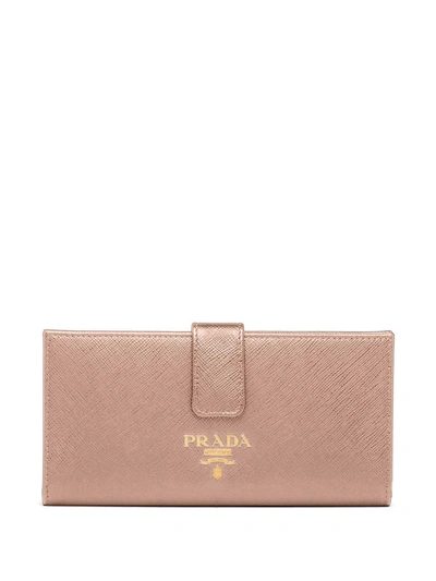 Prada Long Logo Wallet In Pink