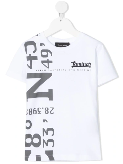 Herno Teen Logo-print Cotton T-shirt In White