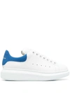Alexander Mcqueen White And Blue Embossed Classic Sneakers In White
