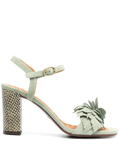 Chie Mihara Balita Floral-embellished Sandals In Green